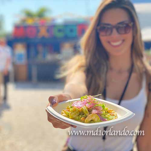 Tostada mexicana no festival gastronômico do SeaWorld