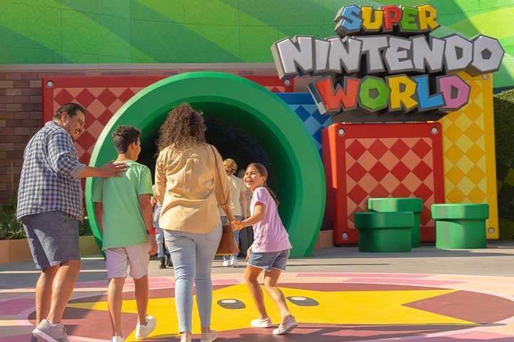 área de super nintendo no parque da universal studios hollywood