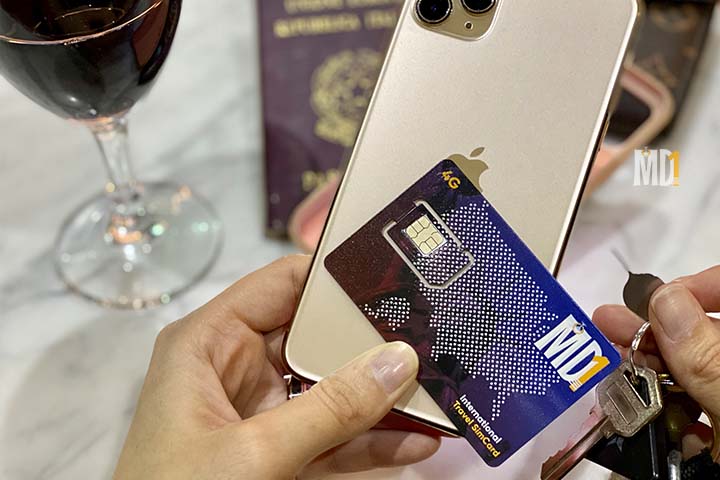 Chip de viagem do MD1 com cobertura em mais de 140 países